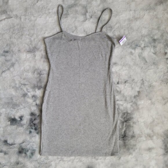 NWOT Grey Lab Thin Straps Ribbed Fitted Bodycon Mini Dress Size M - Picture 2 of 8